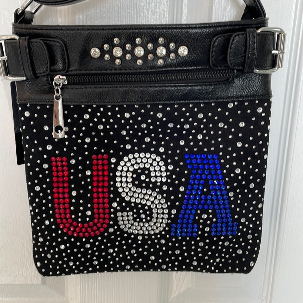 NWT red white blue rhinstone crossbody 4th of July Bag
